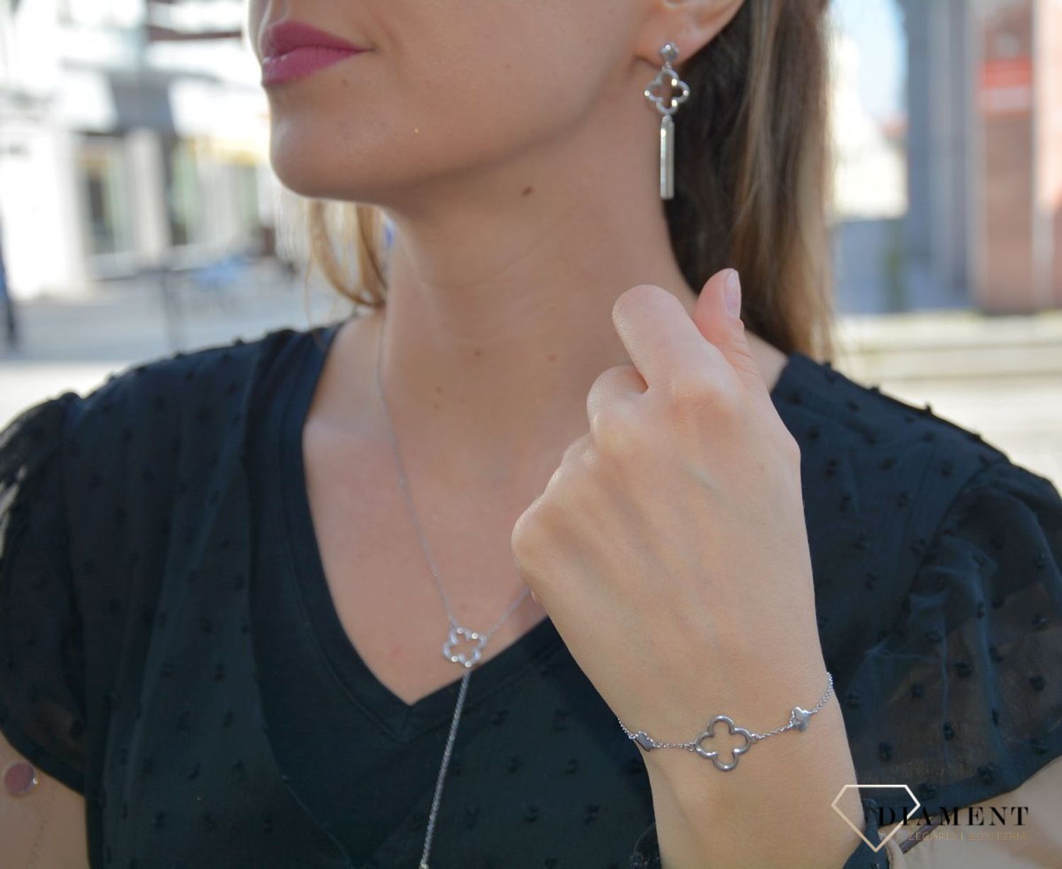 Bransoleta srebrna z koniczynką DZB379MRCR z kolekcji Marocco.jpg